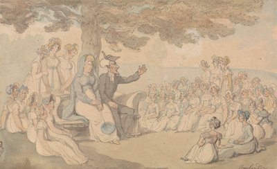 Dr. Syntax besöker en internatskola för unga damer av Thomas Rowlandson