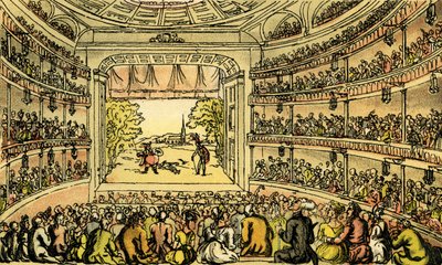 "Dr Syntax på Covent Garden Theatre" av Thomas Rowlandson