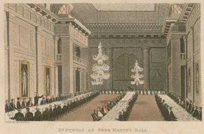 Dr Syntax i Frimurarens Hall av Thomas Rowlandson
