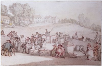 Dr Syntax at Harrogate Spa (penna, wc och blyertspenna på papper) av Thomas Rowlandson