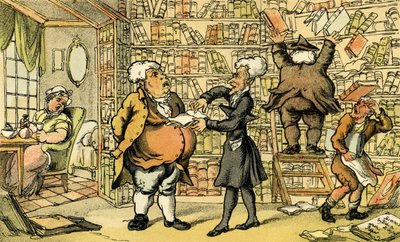 "Dr Syntax & bokhandlare" av Thomas Rowlandson