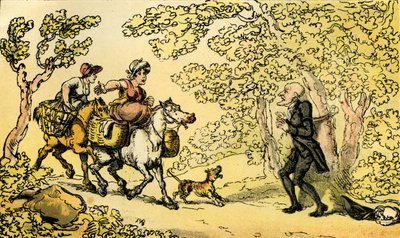 "Dr Syntax bunden till ett träd av vägmän" av Thomas Rowlandson