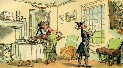 "Dr Syntax kopierar fönstrets kvickhet" av Thomas Rowlandson