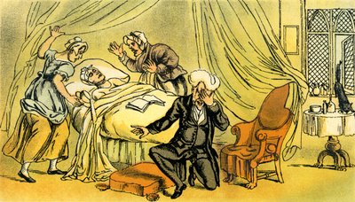 "Dr Syntax beklagar förlusten av sin fru" av Thomas Rowlandson