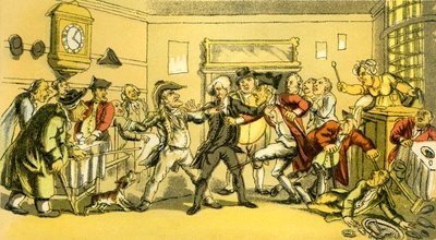 "Dr Syntax närvarande vid ett kafébråk" av Thomas Rowlandson