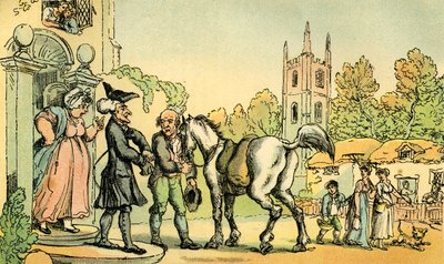 "Dr Syntax ger sig ut på sin turné till sjöarna" av Thomas Rowlandson