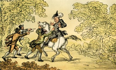 "Dr Syntax stoppas av vägtrafikanter" av Thomas Rowlandson