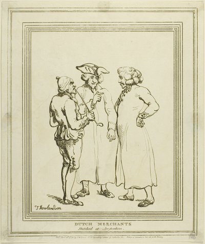 Holländska köpmän skissade i Amsterdam av Thomas Rowlandson