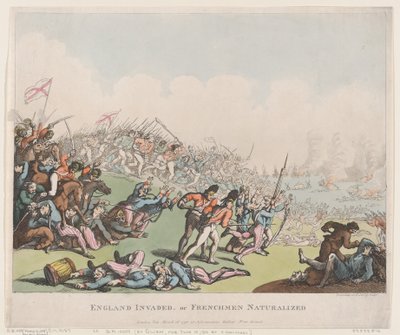England invaderade, eller fransmän naturaliserade, 16 mars 1798., 16 mars 1798. av Thomas Rowlandson