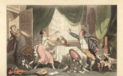 Engelsk gentleman som bråkar med sin fru om pengar av Thomas Rowlandson