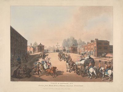 Ingång från Mile End eller White Chapel Turnpike (nr 5) av Thomas Rowlandson