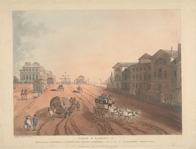 Ingången till Piccadilly eller Hyde Park Corner Turnpike (nr 1) av Thomas Rowlandson