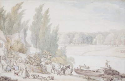 Gård vid flodstranden av Thomas Rowlandson