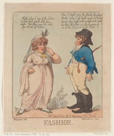 Mode, 2 april 1801, 2 april 1801. av Thomas Rowlandson
