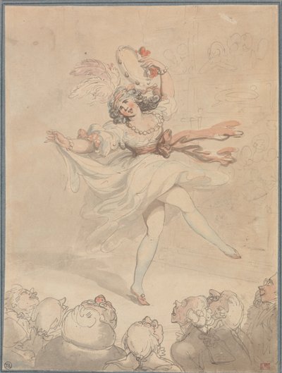 Danserska med tamburin av Thomas Rowlandson