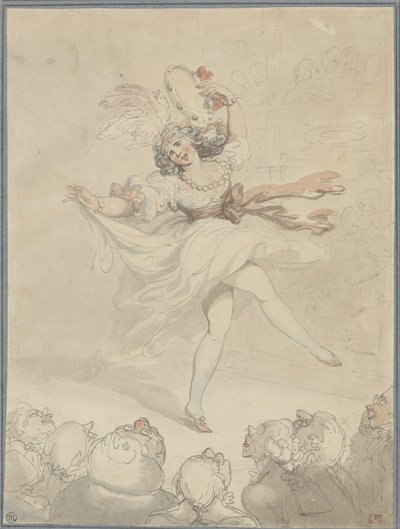 Kvinnlig dansare med en tamburin av Thomas Rowlandson