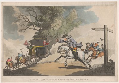 Barnslig tillgivenhet, eller en resa till Gretna Green av Thomas Rowlandson
