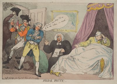 Barnens vördnad mot föräldrarna av Thomas Rowlandson
