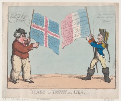 Sanningens och lögnernas flaggor, 10 juli 1803., 10 juli 1803. av Thomas Rowlandson