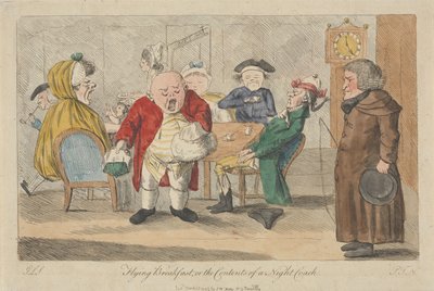 ”Flying Breakfast”, eller vad som finns ombord på en nattbuss av Thomas Rowlandson