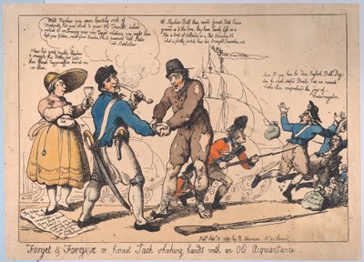 Forget & Forgive, or Honest Jack Shaking Hands with and Old Acquaintance, Se..., 3 september 1799 av Thomas Rowlandson