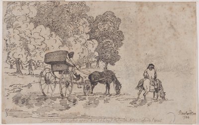 Fyrhjulig schäslong, 10 april 1785, 10 april 1785. av Thomas Rowlandson