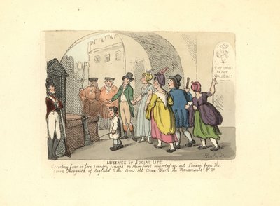 Gentleman som eskorterar landets kusiner på deras första resa till London av Thomas Rowlandson