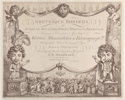 Groteska gränser för skärmar, biljardrum, omklädningsrum, etc &c, 1799-1800., 1799-1800. av Thomas Rowlandson
