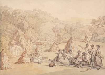 Skördare som vilar i ett majsfält av Thomas Rowlandson