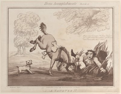 Horse Accomplishments, Sketch 12: A Vaulter !!, 1 augusti 1799., 1 augusti 1799. av Thomas Rowlandson