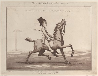 Horse Accomplishments, Sketch 1: An Astronomer !!, 1 augusti 1799., 1 augusti 1799. av Thomas Rowlandson
