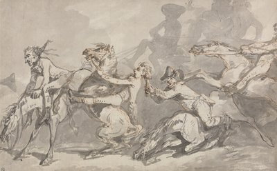 Ryttare som kolliderar av Thomas Rowlandson