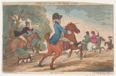 How to Ride Up Hyde Park, 11 juni 1808., 11 juni 1808. av Thomas Rowlandson