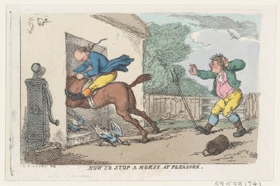 How to Stop a Horse at pleasure, 1803., 1803. av Thomas Rowlandson