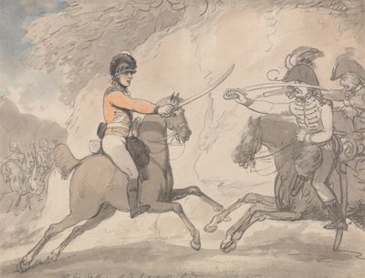 Ungerska och Highland Broadsword Exercise av Thomas Rowlandson