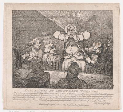 Imitationer på Drury-Lane Theatre Picturesque Beauties of Boswell, Part the Secon..., 20 juni 1786. av Thomas Rowlandson