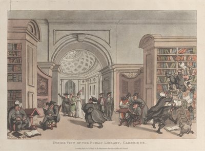Inside view of the Public Library, Cambridge, 9 november 1809., 9 november 1809. av Thomas Rowlandson