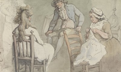 Interiör från ett omklädningsrum med Jack Bannister av Thomas Rowlandson