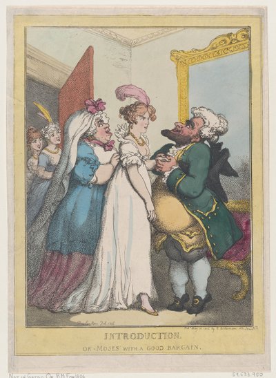 Introduktion, eller Moses med ett bra köp, 23 juli 1806., 23 juli 1806. av Thomas Rowlandson