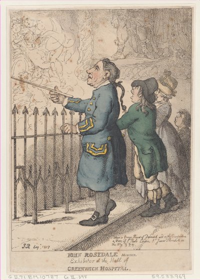 John Rosedale Mariner, utställare vid Hall of Greenwich Hospital, 26 april 1807., 26 april 1807. av Thomas Rowlandson