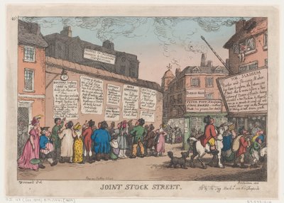 Joint Stock Street, 10 mars 1808, 10 mars 1808. av Thomas Rowlandson