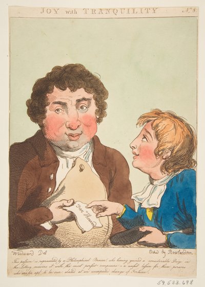 Joy with Tranquility Le Brun Travested, eller Caricatures of the Passions, 21 januari 1800. av Thomas Rowlandson