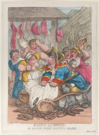 Kicking Up a Breeze eller Barrow Kvinnor som tråcklar en pärla, 10 februari 1814., 10 februari 1814. av Thomas Rowlandson