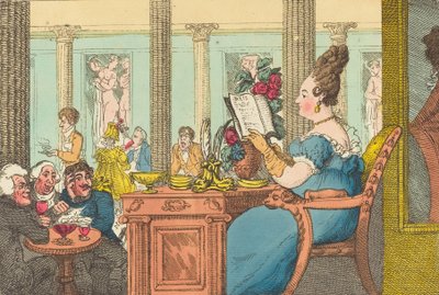 La Belle Limonaudiere på Cafe des Mille Colonnes, Palais Royal, Paris, 1814. av Thomas Rowlandson