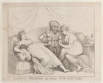 Kvinnor som handlar med sina egna tillgångar av Thomas Rowlandson