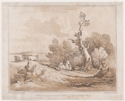 Landskap med figurer som samlar trä under knotiga träd, 21 maj 1789, 21 maj 1789. av Thomas Rowlandson