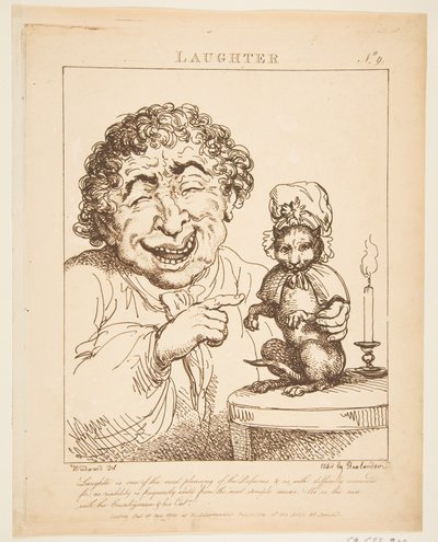 Laughter Le Brun Travested, eller Caricatures of the Passions, 21 januari 1800. av Thomas Rowlandson