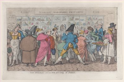 Musarderna på Rue du Coq i Paris Dawdlers på Rue Coq, ca. 1810., ca. 1810. av Thomas Rowlandson