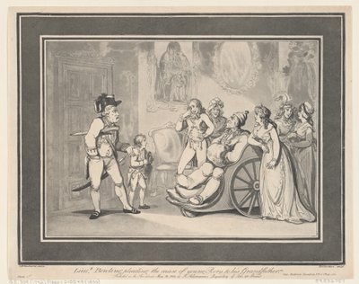 Löjtnant Bowling pläderar den unge Rorys sak till sin farfar, 12 maj 1800, 12 maj 1800. av Thomas Rowlandson