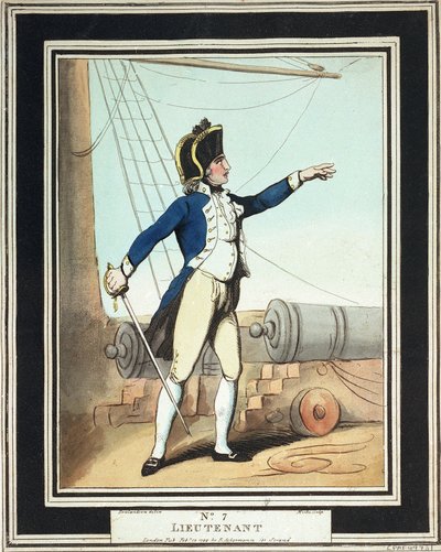 Löjtnant, kadett i Royal Navy på 1700-talet av Thomas Rowlandson